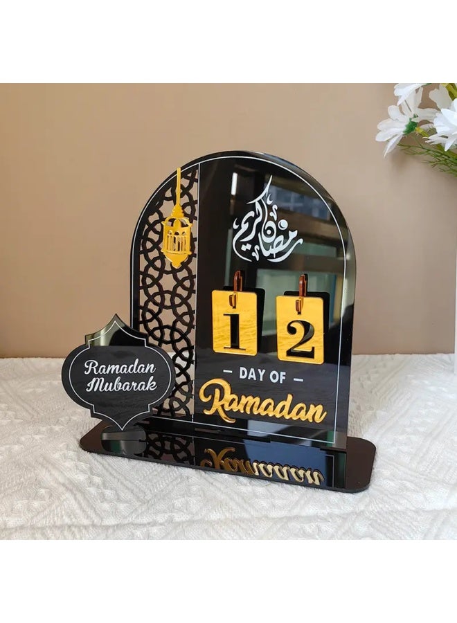 زينة طاولة أكريليك لعد تنازلي لرمضان – تقويم مكتبي إسلامي لرمضان مبارك - Image 3